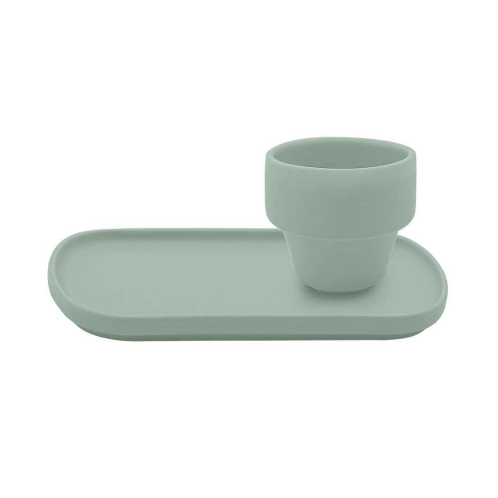 Xicara Grande 220 Ml Com Pires Oxford Empilháveis Elo Menta - 1