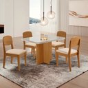 Ver imagem 1 de Conjunto Sala de Jantar Mesa Moscou Canto Copo com Vidro e Cleo Yescasa