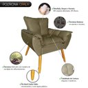 Ver imagem 2 de Poltrona Decorativa Opala Pés Palito Quarto de Menino Tecido Marrom Amêndoa - Borsuk