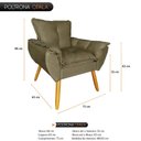 Ver imagem 3 de Poltrona Decorativa Opala Pés Palito Quarto de Menino Tecido Marrom Amêndoa - Borsuk