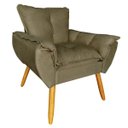 Ver imagem 1 de Poltrona Decorativa Opala Pés Palito Quarto de Menino Tecido Marrom Amêndoa - Borsuk