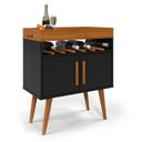 Ver imagem 1 de Aparador Café Drink com Portas Preto/caramelo Pés em Madeira Pinus Ofertamo