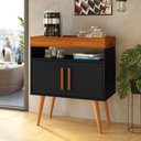 Ver imagem 3 de Aparador Café Drink com Portas Preto/caramelo Pés em Madeira Pinus Ofertamo