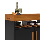 Ver imagem 4 de Aparador Café Drink com Portas Preto/caramelo Pés em Madeira Pinus Ofertamo
