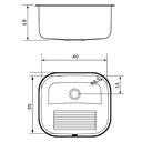 Ver imagem 3 de Tanque de Encaixe Tramontina Hera Compact 19 em Aço Inox Escovado 40x35 Cm