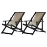 Kit 2 Espreguiçadeiras Dobrável Black Cb-bege - 1