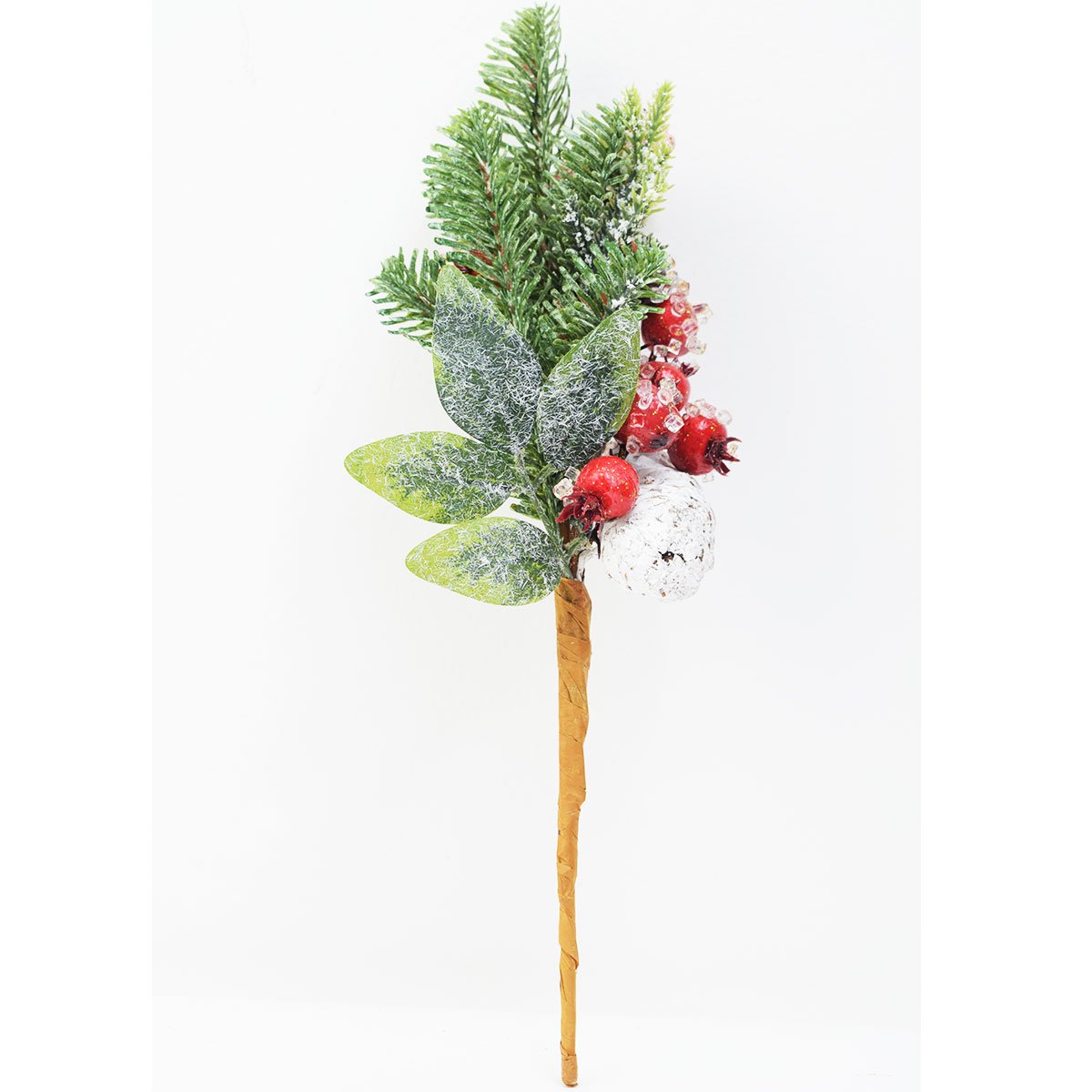 Haste mista berries e pinha natalino 31cm Vermelho e Verde - 1