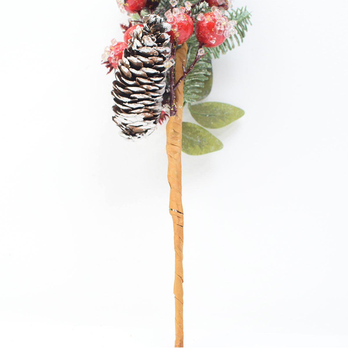 Haste mista berries e pinha natalino 31cm Vermelho e Verde - 5