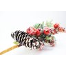 Haste mista berries e pinha natalino 31cm Vermelho e Verde - 4