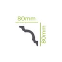Ver imagem 2 de Kit com 5 Barras Rodateto de Poliestireno 8CMX80MM Liso 10m Branco Riplain