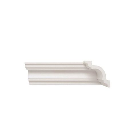Kit com 5 Barras Rodateto de Poliestireno 8CMX80MM Liso 10m Branco Riplain