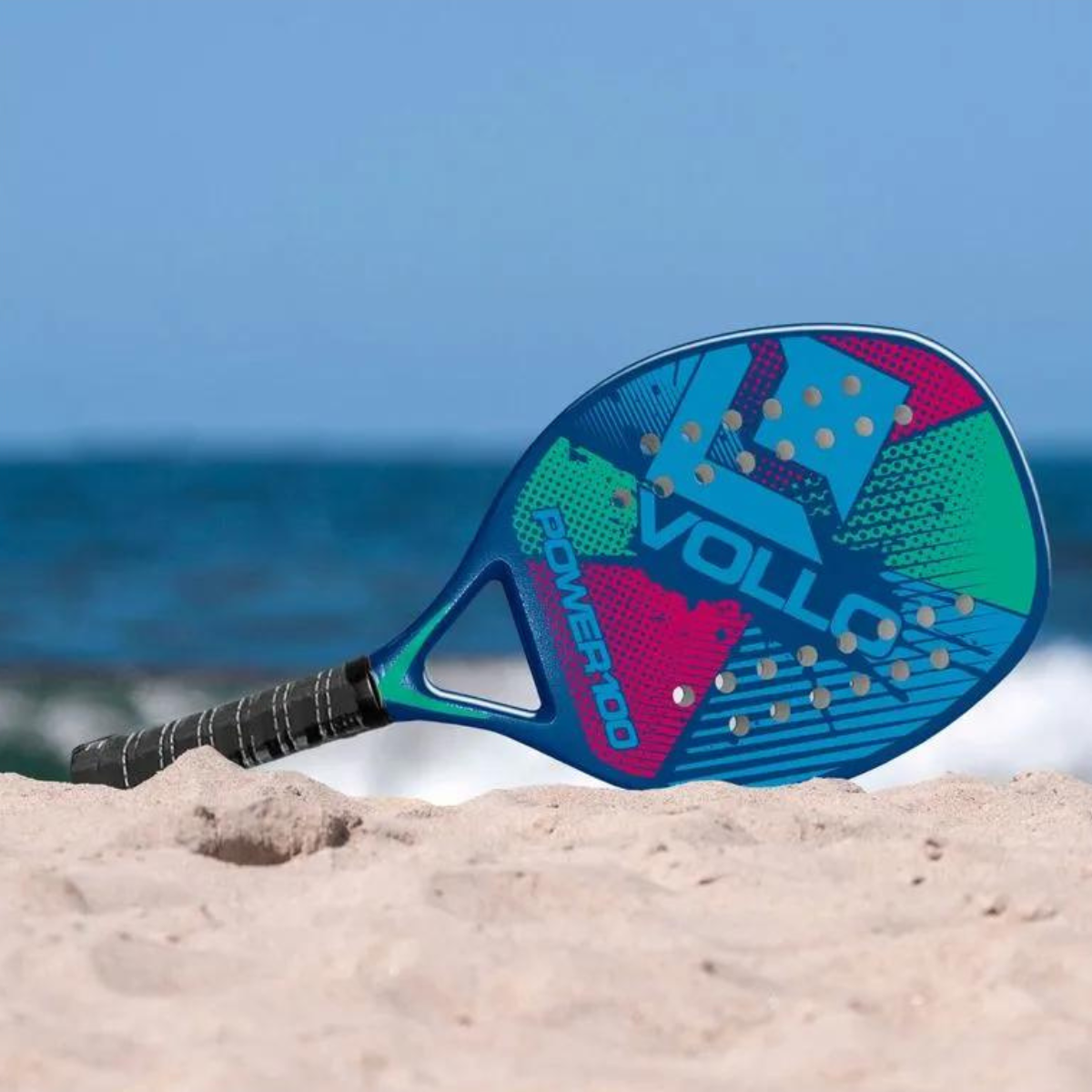 Raquete de Beach Tennis Vollo Fibra Vidro Superfície Áspera:azul - 2