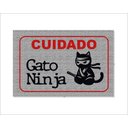 Ver imagem 1 de Tapete Capacho Cuidado Gato Ninja