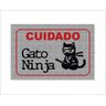 Tapete Capacho Cuidado Gato Ninja - 1