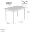 Ver imagem 4 de Mesa de Jantar Retangular para Cozinha 102 Madeira Maciça Branco