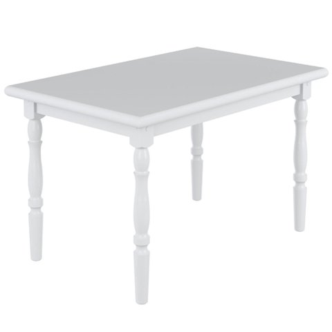 Mesa de Jantar Retangular para Cozinha 102 Madeira Maciça Branco