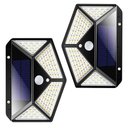 Ver imagem 1 de Luminaria Solar 100 Leds Sensor Movimento 3 Funçoes Iluminaçao Kit 2 Uni Detector Presença Luz