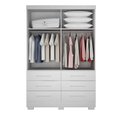 Ver imagem 3 de Guarda Roupa Solteiro com Espelho 2 Portas 6 Gavetas - Buriti-branco - Móveis Novo Horizonte