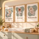 Ver imagem 4 de Kit 3 Quadros Infantil Astronauta Espaço Quarto Bebê Menino Menina 40x60 Moldura Madeira NO3