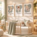 Ver imagem 2 de Kit 3 Quadros Infantil Astronauta Espaço Quarto Bebê Menino Menina 40x60 Moldura Madeira NO3