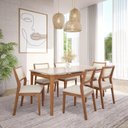 Ver imagem 2 de Conjunto de Sala de Jantar Baobá com 6 Cadeiras Bella e Mesa 1,80m Madeira Tauari Off White -