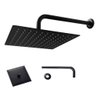Ducha Chuveiro Quadrado Slim 20x20 Parede Suporte Preto Fosco Area Externa Banheiro Piscina Leva pro - 1