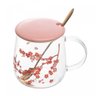 Caneca Vidro com Tampa Colher Sakura 500ml Wolff - 1