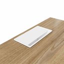 Ver mais imagens de Plataforma Trabalho Individual com Caixa de Tomadas 135cm Industrial Executive Macadâmia e Branco