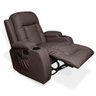 Poltrona do Papai Reclinável Austin Massagem e Aquecimento Giratório Balanço 2 Porta Copos Pu Marrom - 2