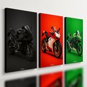 Ver imagem 1 de Kit 3 Quadro Decorativo Moto Esportiva Gp Moderno Luxo Casa Qualidade Premium 40x28cm