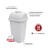 Lixeira Quadrada Multiuso Basculante Capacidade 14 Litros Cor Branco Durín - 2