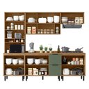 Ver imagem 2 de Cozinha Modulada Toscana 5 Peças Mdf com Aéreo 1200 Porta de Vidro e Paneleiro com Tampo