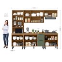 Ver imagem 3 de Cozinha Modulada Toscana 5 Peças Mdf com Aéreo 1200 Porta de Vidro e Paneleiro com Tampo
