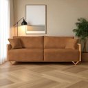 Ver imagem 6 de Sofá Fixo Lara 2 Lugares Luxo 1,70m Castellar Móbile Marrom Corino Caramelo