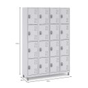 Ver imagem 2 de Armário Roupeiro Aço 16 Portas 191×130×41cm Volume C/ Tranca Cor:vermelho