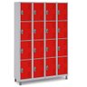 Armário Roupeiro Aço 16 Portas 191×130×41cm Volume C/ Tranca Cor:vermelho - 1