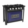 Fogão Industrial Preto a Gás com Forno Azul 2 Bocas Duplas Bravo BR2BF - Venâncio - 1