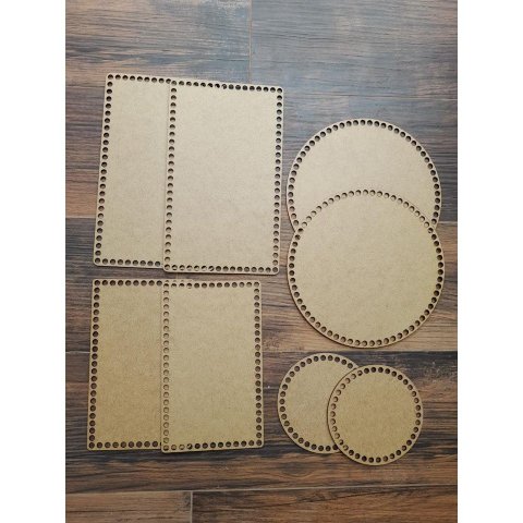 Base de Mdf para Crochê Diversos Medidas- Kit com 8 Unidades