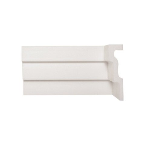 Kit com 5 Barras Rodateto de Poliestireno 12CMX30MM Liso 10m Branco Riplain