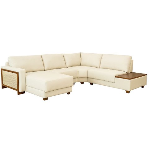 Sofá de Canto com Chaise Lado Esquerdo 268cm - 232cm Londri Linho Off White - Sallar Home
