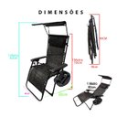 Ver imagem 7 de Cadeira Espreguicadeira Reclinavel Dobravel Praia Piscina Sol Verao Jardim Gravidade Zero Lazer Ar L