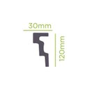 Ver imagem 2 de Kit com 10 Barras Rodateto de Poliestireno 12CMX30MM Liso 20m Branco Riplain