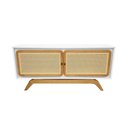 Ver imagem 2 de Rack Sala Tv até 50 Polegadas Ricco 113 Cm Laca Portas Palhinha Branco