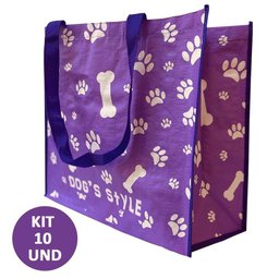 Bolsa Ecologica Ecobag Kit 10 Uni Sacola de Ombro Reutilizavel Dobravel Compras Mercado - 4