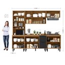 Ver imagem 3 de Cozinha Modulada Toscana 5 Peças Mdf com Aéreo 1200 Porta de Vidro e Paneleiro com Tampo