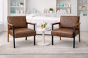 Ver imagem 3 de Conjunto 2 Poltronas Decorativas Fontana Courino Marrom
