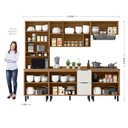 Ver imagem 3 de Cozinha Modulada Toscana 5 Peças Mdf com Aéreo 1200 Porta de Vidro e Paneleiro com Tampo