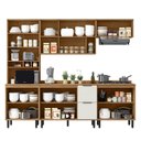 Ver imagem 2 de Cozinha Modulada Toscana 5 Peças Mdf com Aéreo 1200 Porta de Vidro e Paneleiro com Tampo