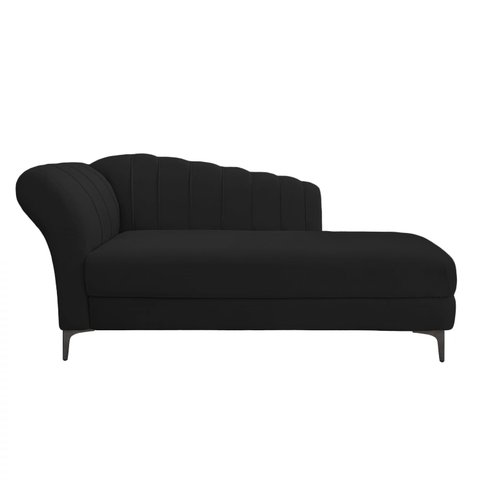 Divã Dani 1,40m Suede Preto - Dominic Decor Marilia