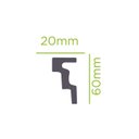 Ver imagem 3 de Kit com 5 Barras Rodateto de Poliestireno 6CMX20MM Liso 10m Branco Riplain